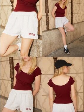 John Galt New York Rosa NAVY Sweat Shorts